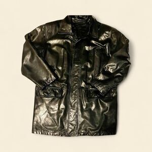 PERUZZI ITALIANO HAND MADE BLACK LEATHER JACKET​